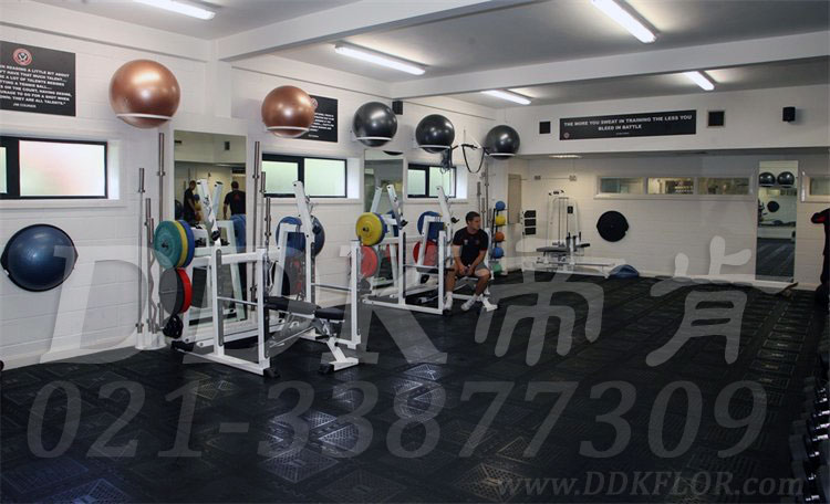 健身房器械力量區(qū)黑色滿鋪樣板圖片，帝肯(DDK)_4600（GB|吉霸）效果圖，健身房地墊,健身房地板,健身房地板膠,健身房地毯,健身房地膠,健身房橡膠地板,健身房防震地墊,自由力量區(qū)地膠